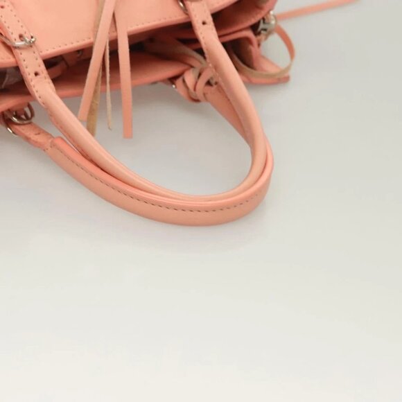 BALENCIAGA The Paper A6 Hand Bag Leather 2way Pink Silver - Picture 8 of 15